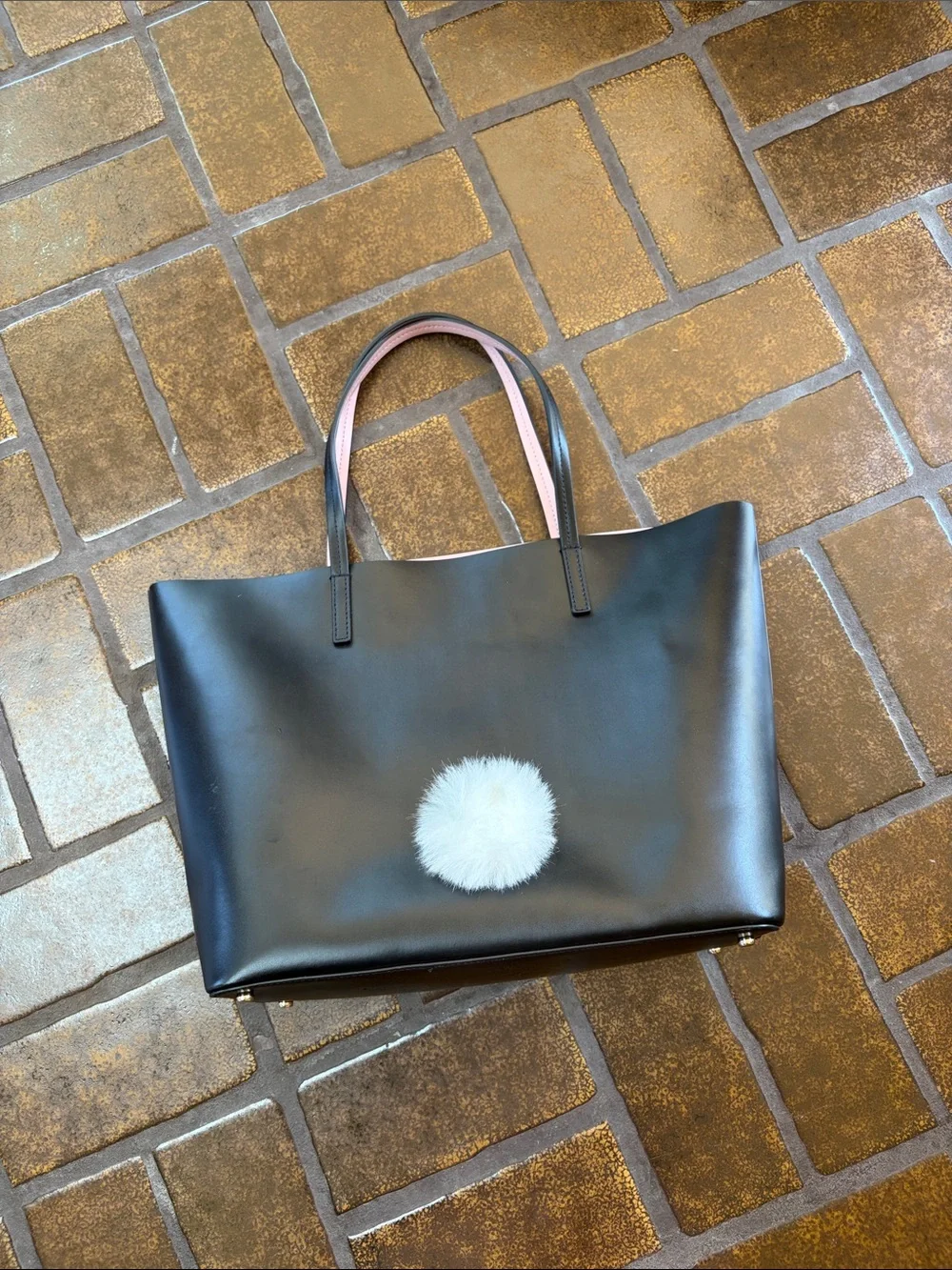Kate Spade Hop To It Black Leather Bunny Rabbit Tote Bag